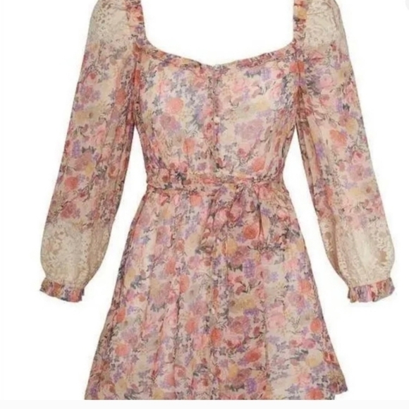 For love and lemons Gardenia floral robe dress pink small NWT - Picture 4 of 11